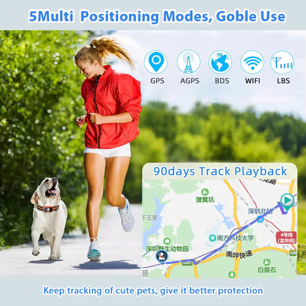 4G Smart Dog Collar Holder GPS Tracker for Pet Waterproof Cat Tracking Device Pet Locator with Find My for Ios Android
